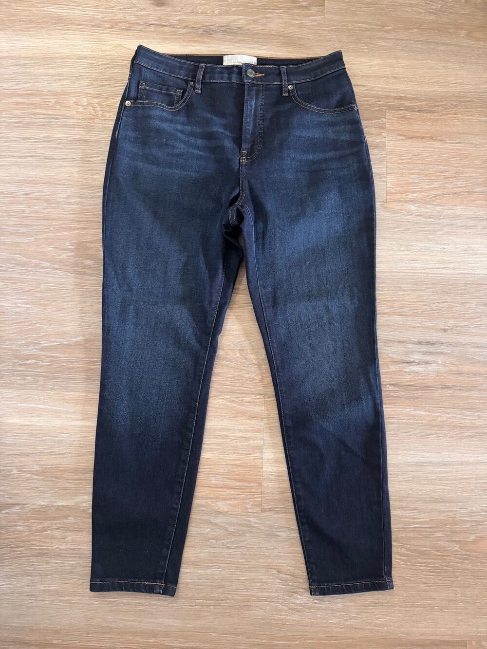 Everlane Curvy High-Rise Skinny Jeans 30 Crop Dark Wash Stretch Denim